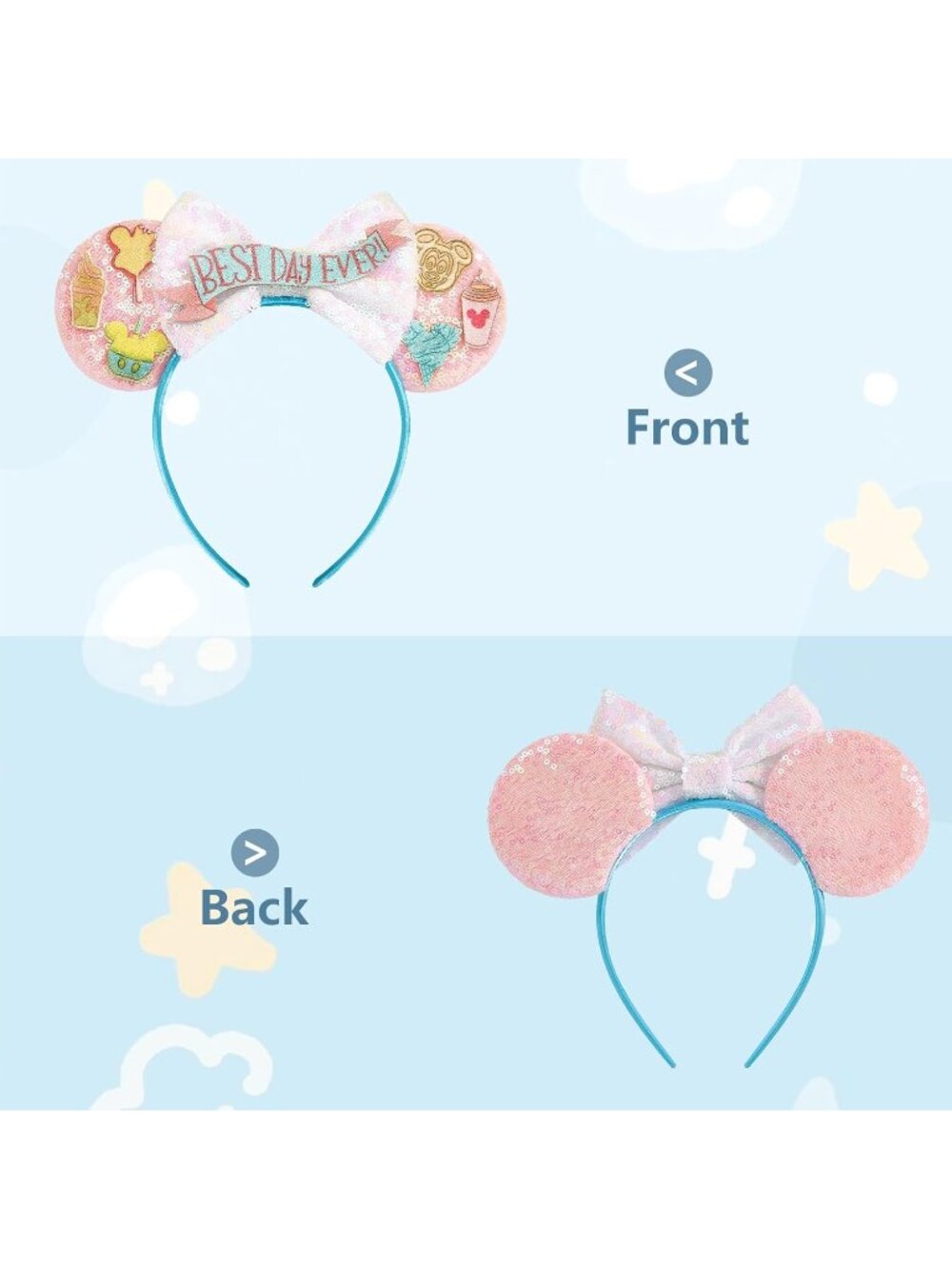 Women Best Day Ever Sequin Halloween Mickey Mouse Headband for Cosplay - Picture 5 of 6